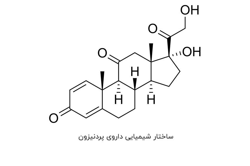 ساختار شیمیایی داروی پردنیزون