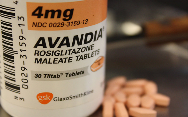 Avandia là một trong những tên phổ biến của rosiglitazone, được sản xuất với liều lượng khác nhau.
