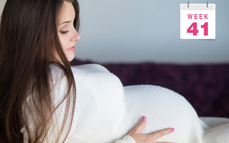 در هفته ۴۱ بارداری علائم زایمان ظاهر می‌شود. احتمالا وزن شما افزایش پیدا نمی‌کند. 
