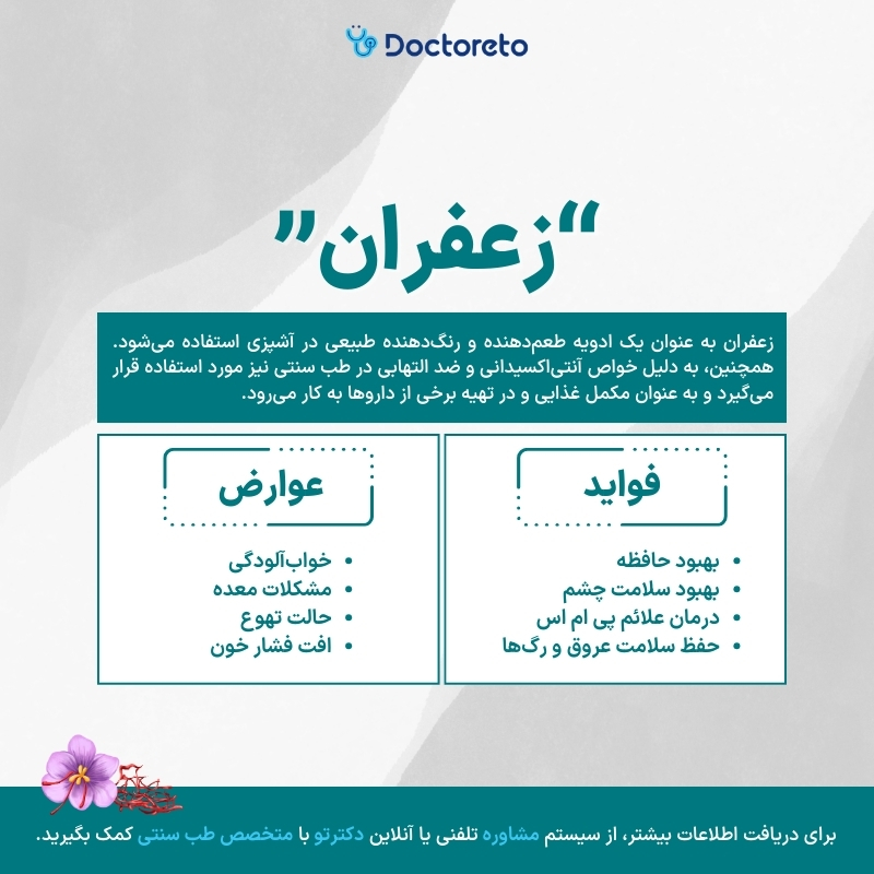 اینفوگرافی داروی گیاهی زعفران