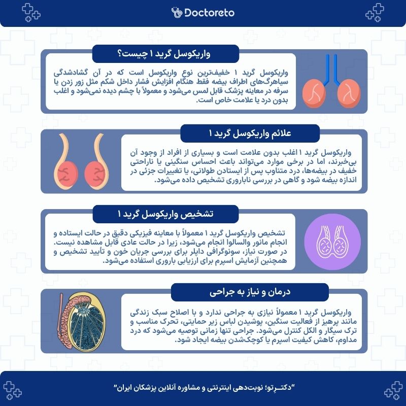 اینفوگرافیک واریکوسل گرید 1
