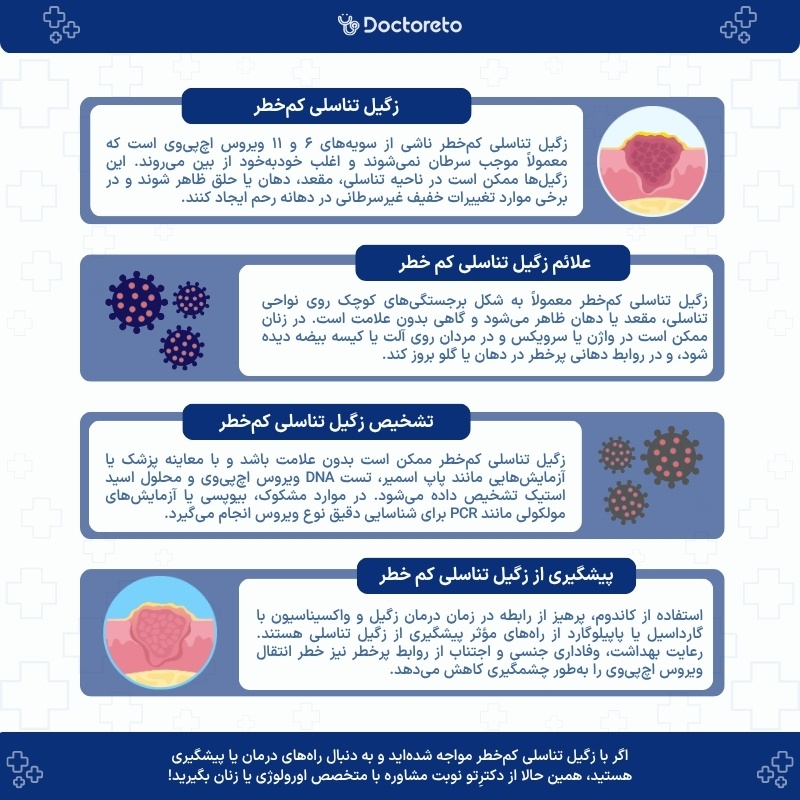 اینفوگرافی زگیل تناسلی کم حطرز