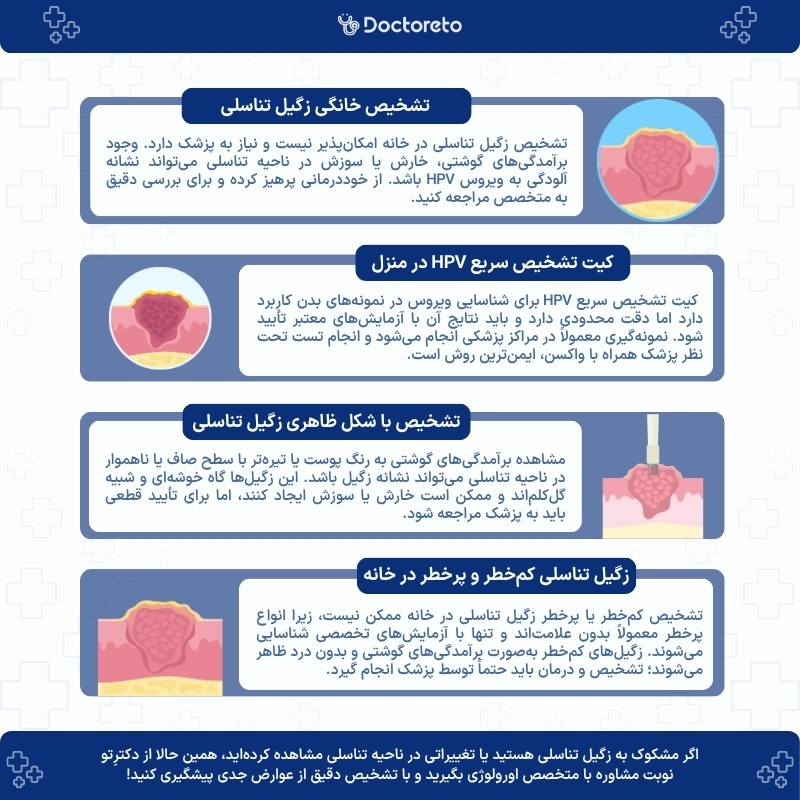 اینفوگرافی تشخیص زگیل تناسلی در خانه