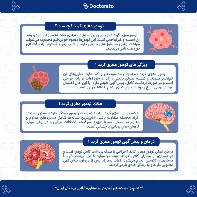 اینفوگرافیک تومور مغزی گرید 1