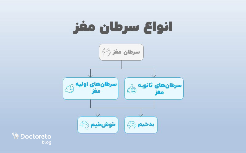 سرطان های اولیه مغز از نوع بدخیم چند نوع است؟