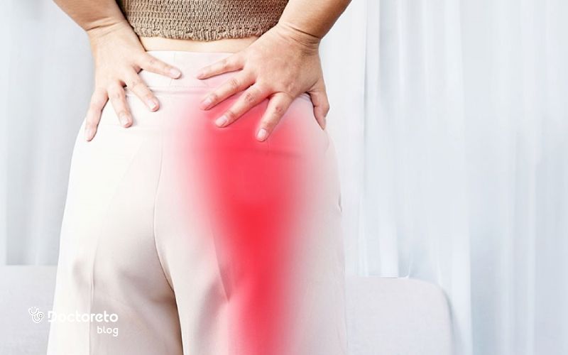 علائم سیاتیک پای راست گاهی درد نقطه ای در باسن است.